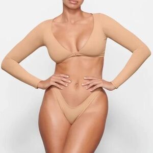 SKIMS Women's Ochre Signature Swim Long Sleeve Shrug Size 2X